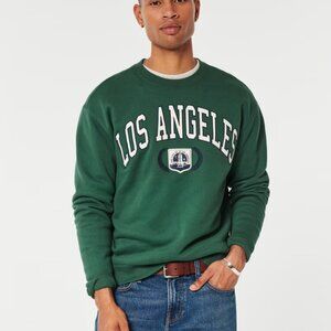 Men’s Hollister Green Los Angeles Relaxed Fit Sweatshirt size small.